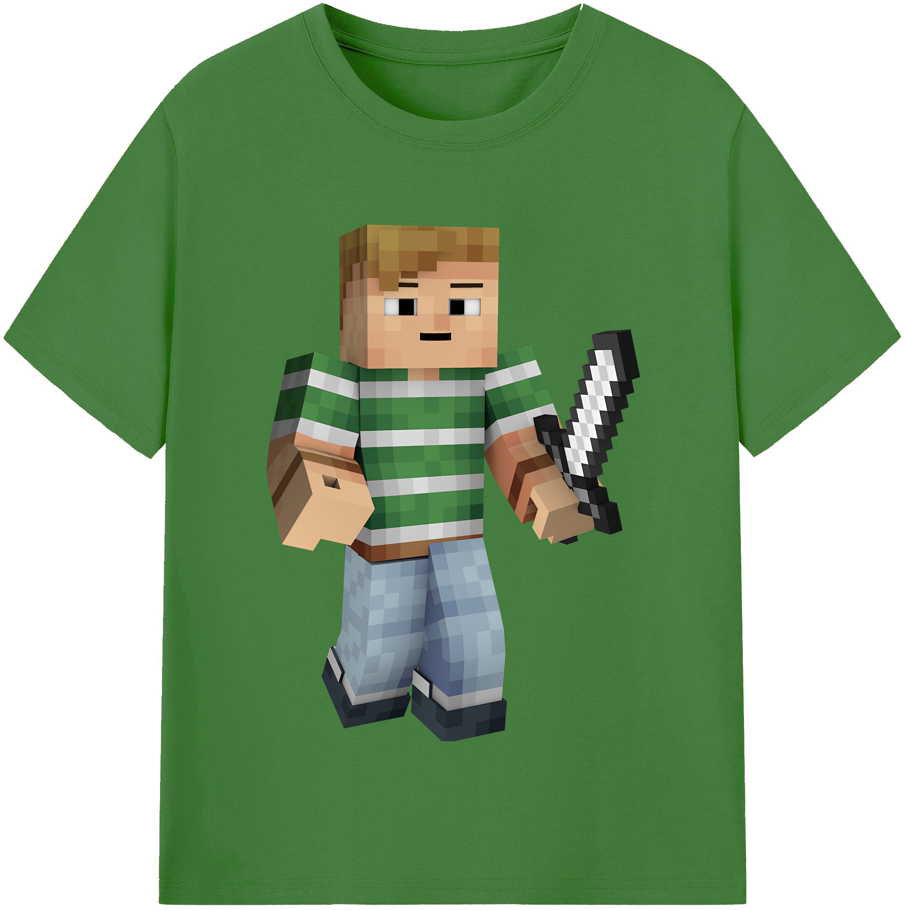 （画像用） マインクラフト ブロックの世界 Minecraft MC Block world レディースカジュアルプリントTシャツ（綿100％）